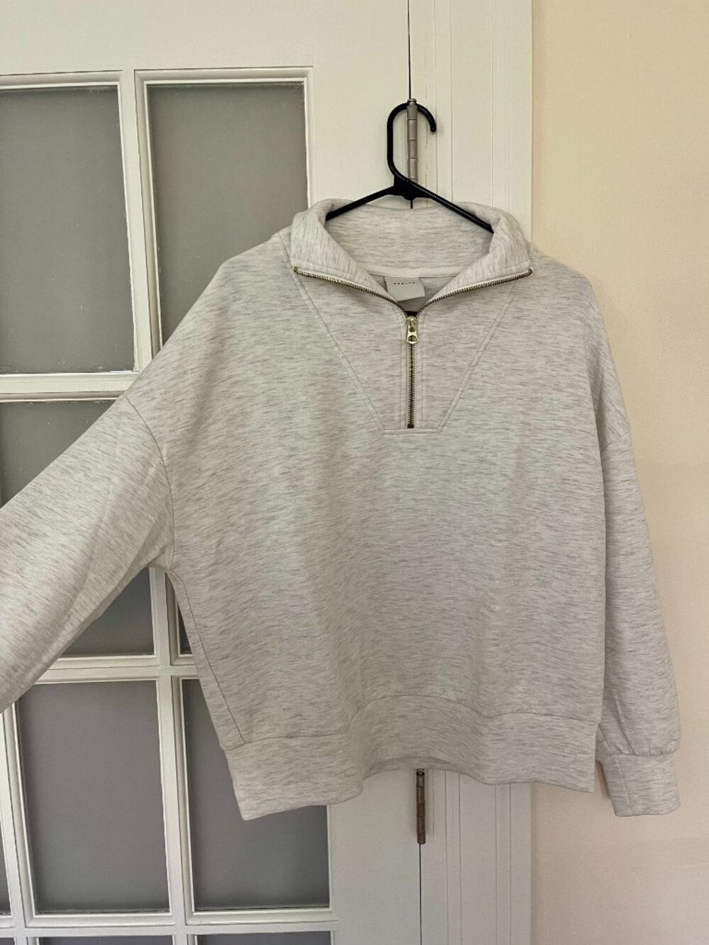 Varley Hawley Half-Zip Sweat - Ivory Marl - Picture 6 of 8